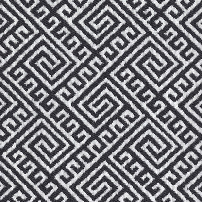 The ReBorn House TRH5697 Outdoor Performance Jacquard in Black, colorway TRH5697.B, greek key in black, grey and white
