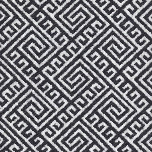 The ReBorn House TRH5697 Outdoor Performance Jacquard in Black, colorway TRH5697.B, greek key in black, grey and white