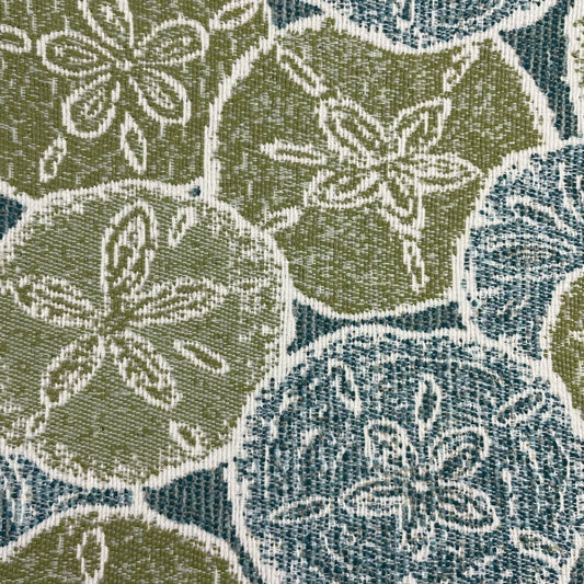 The ReBorn House TRH5707 Outdoor Performance Jacquard in Grass, colorway TRH5707.A, coastal in green, neutral and grey