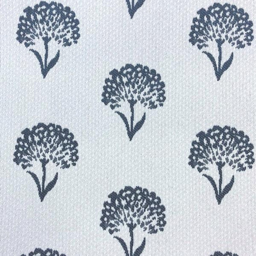 The ReBorn House TRH5708 Performance Jacquard in Navy, colorway TRH5708.A, floral in blue and white
