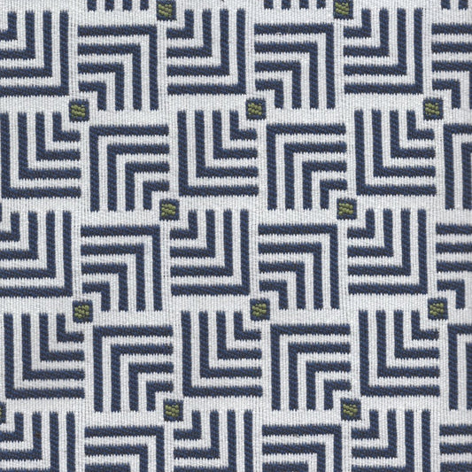 The ReBorn House TRH5716 Outdoor Performance Jacquard in Navy, colorway TRH5716.A, fretwork in blue and grey