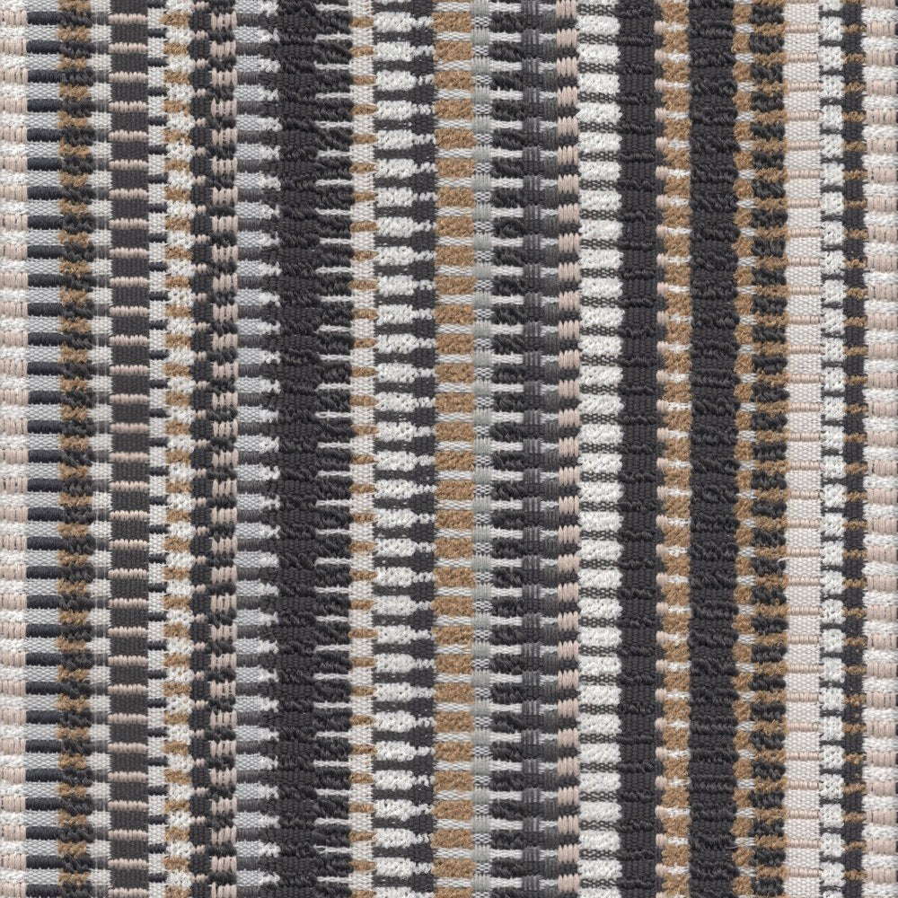 The ReBorn House TRH5735 Outdoor Performance Jacquard in Charcoal, colorway TRH5735.C, stripe in grey and brown