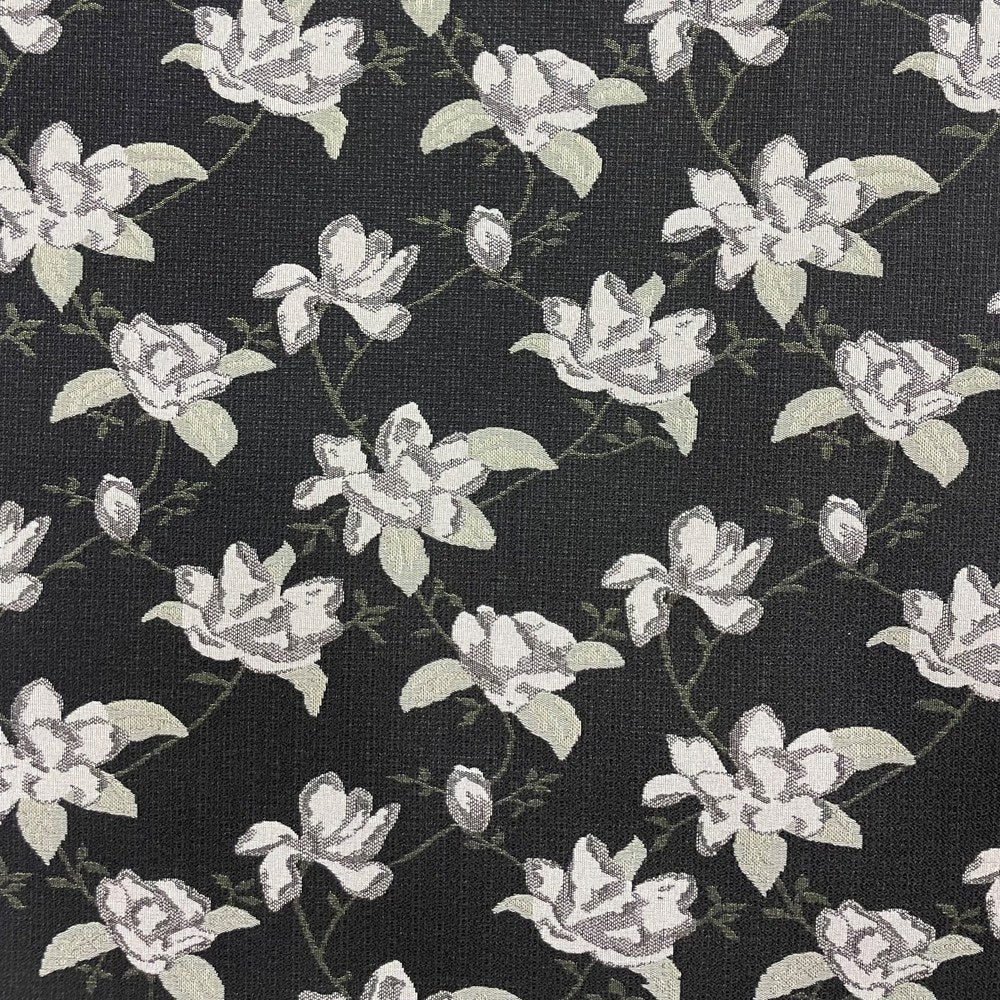 The ReBorn House TRH5750 Performance Jacquard in Onyx, colorway TRH5750.A, floral in black and grey