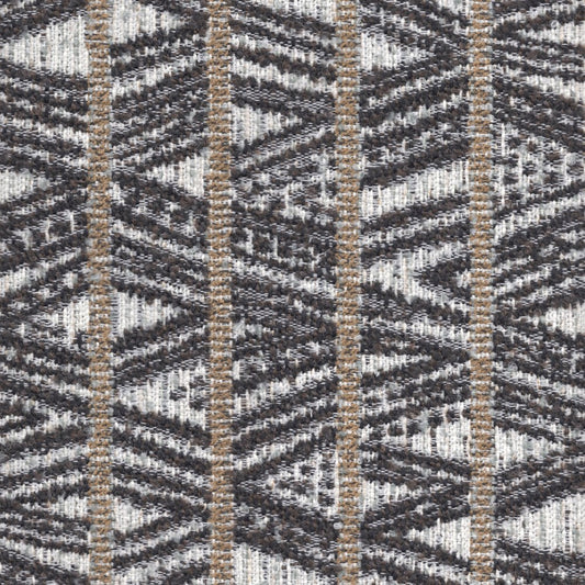The ReBorn House TRH5753 Outdoor Performance Jacquard in Charcoal, colorway TRH5753.A, tribal stripe in grey