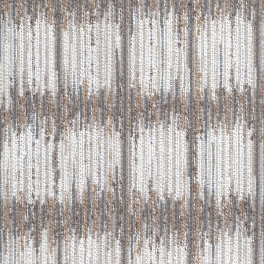 The ReBorn House TRH5754 Outdoor Performance Jacquard in Sand, colorway TRH5754.A, ikat stripe in neutral, white and grey