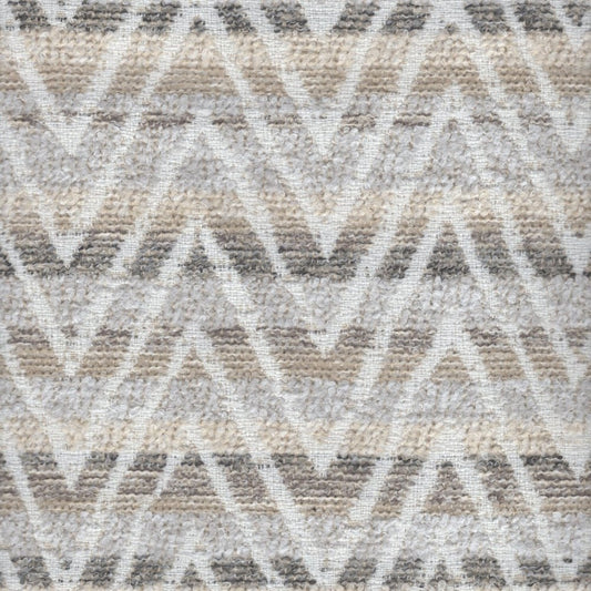 The ReBorn House TRH5762 Outdoor Performance Jacquard in Natural, colorway TRH5762.B, zigzag in neutral and grey