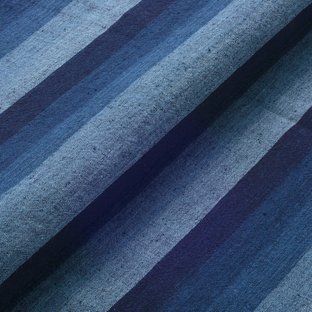 The ReBorn House TRH5776 Futo-Katsuo-Jima Aizome Indigo Stripe Cotton in Kon Gradient Indigo, colorway TRH5776.A, flat fabric swatch