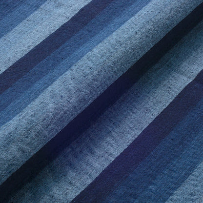The ReBorn House TRH5776 Futo-Katsuo-Jima Aizome Indigo Stripe Cotton in Kon Gradient Indigo, colorway TRH5776.A, flat fabric swatch