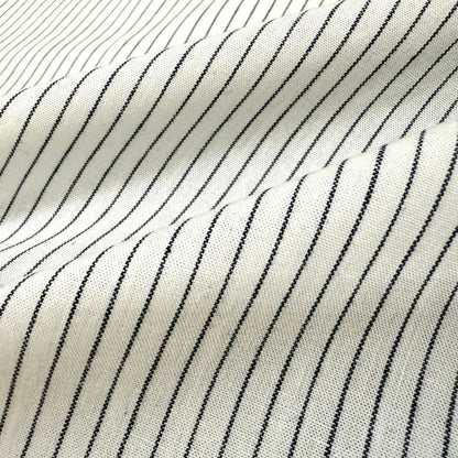 The ReBorn House TRH5780 Aizome Shima Indigo Pinstripe Cotton Chambray in Shiro and Ai Pinstripe, colorway TRH5780.A, flat fabric swatch