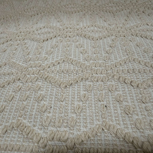 The ReBorn House TRH5783 Asanoha Sashi-Ori Heavyweight Kinari Cotton in Kinari Ecru, colorway TRH5783.A, flat fabric swatch