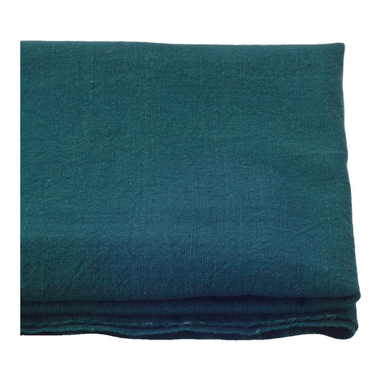 The ReBorn House TRH5787 Fushi-Ori Mid-Weight Slub Cotton in Fukamidori Deep Blue-Green, colorway TRH5787.A, folded on white