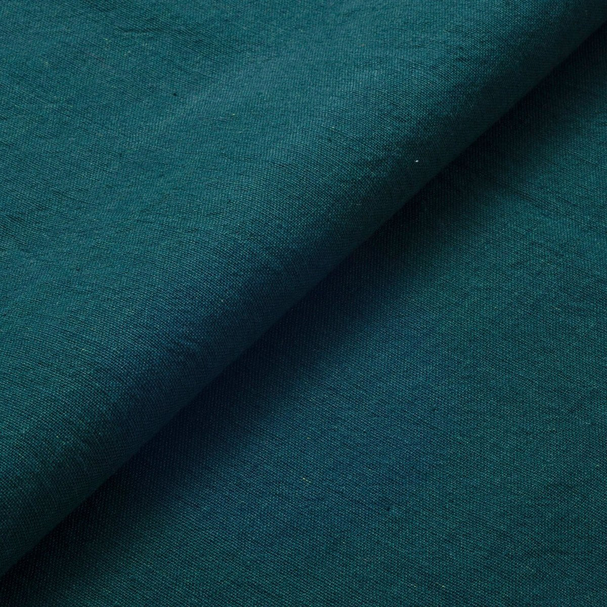 The ReBorn House TRH5787 Fushi-Ori Mid-Weight Slub Cotton in Fukamidori Deep Blue-Green, colorway TRH5787.A, flat fabric swatch