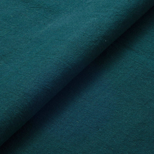The ReBorn House TRH5787 Fushi-Ori Mid-Weight Slub Cotton in Fukamidori Deep Blue-Green, colorway TRH5787.A, flat fabric swatch