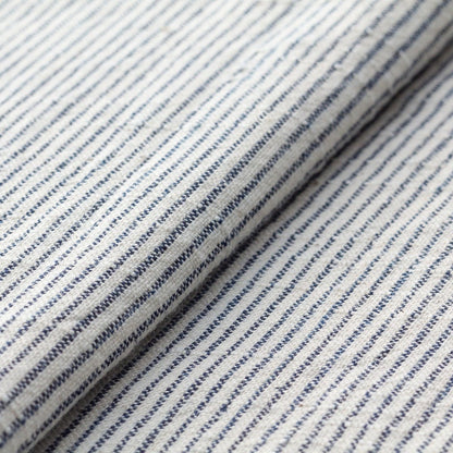 The ReBorn House TRH5792 Matsusaka Momen Shiro-Jima Aizome Stripe in Kinari with Ai Stripe, colorway TRH5792.A, flat fabric swatch