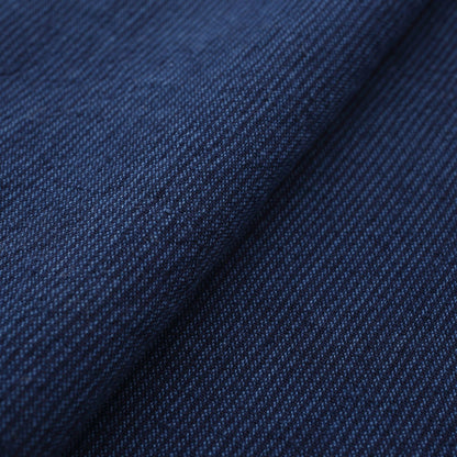 The ReBorn House TRH5794 Sensuji and Daimyō-Jima Aizome Indigo Stripe Cotton, colorway TRH5794.A Sensuji Kon Indigo, flat fabric swatch