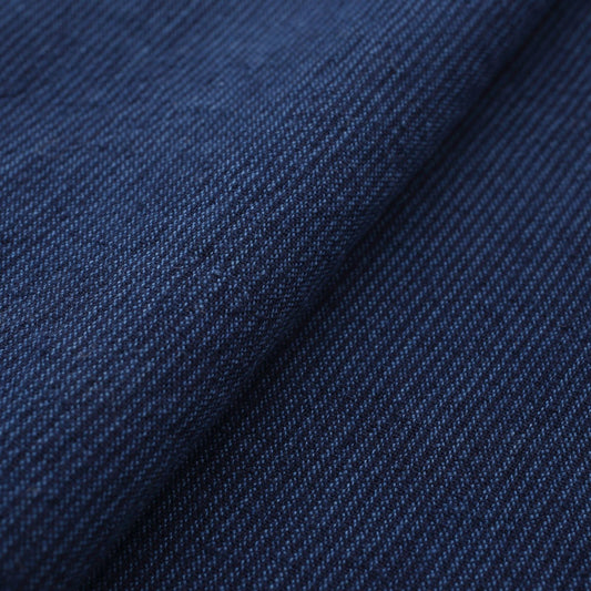 The ReBorn House TRH5794 Sensuji and Daimyō-Jima Aizome Indigo Stripe Cotton, colorway TRH5794.A Sensuji Kon Indigo, flat fabric swatch