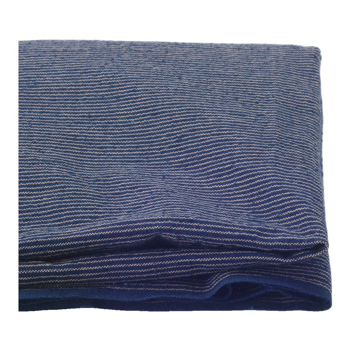 The ReBorn House TRH5794 Sensuji and Daimyō-Jima Aizome Indigo Stripe Cotton, colorway TRH5794.B Daimyō-Jima Kon and Sumi, folded on white