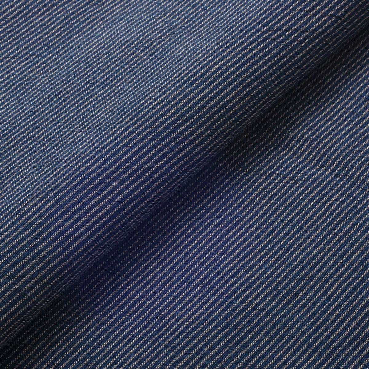 The ReBorn House TRH5794 Sensuji and Daimyō-Jima Aizome Indigo Stripe Cotton, colorway TRH5794.B Daimyō-Jima Kon and Sumi, flat fabric swatch