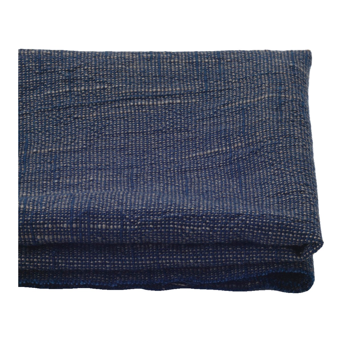 The ReBorn House TRH5807 Fushi Shimofuri Thick Indigo Chambray in Ai Marbled Indigo, colorway TRH5807.A, folded on white