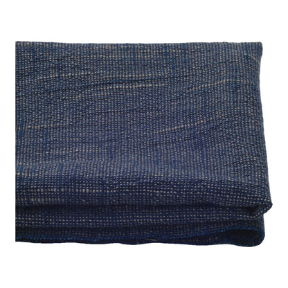 The ReBorn House TRH5807 Fushi Shimofuri Thick Indigo Chambray in Ai Marbled Indigo, colorway TRH5807.A, folded on white