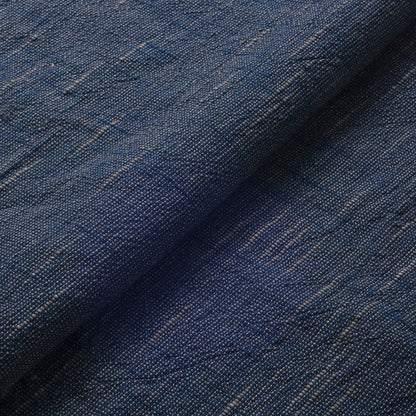 The ReBorn House TRH5807 Fushi Shimofuri Thick Indigo Chambray in Ai Marbled Indigo, colorway TRH5807.A, flat fabric swatch