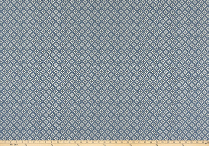 The ReBorn House TRH5921 Performance Fabric in Denim, colorway TRH5921.A, geometric in blue and grey