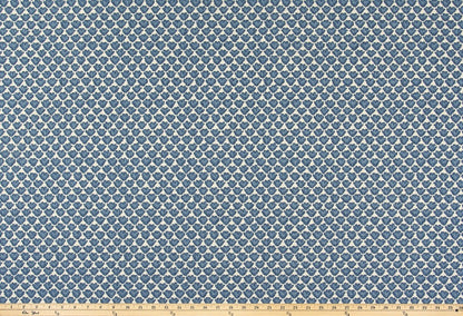 The ReBorn House TRH5924 Performance Fabric in Denim, colorway TRH5924.A, geometric in blue and grey