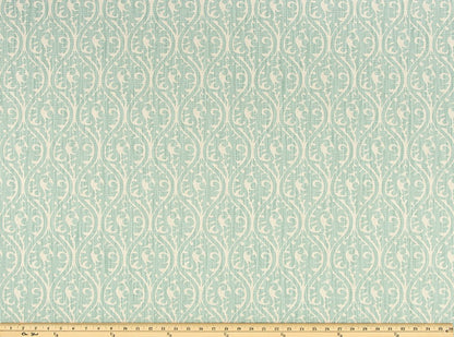 The ReBorn House TRH5935 Performance Fabric in Pale Jade, colorway TRH5935.A, geometric in green and grey