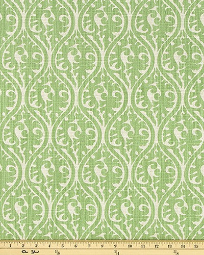 The ReBorn House TRH5935 Performance Fabric in Celery, colorway TRH5935.B, shown with a yardstick for scale