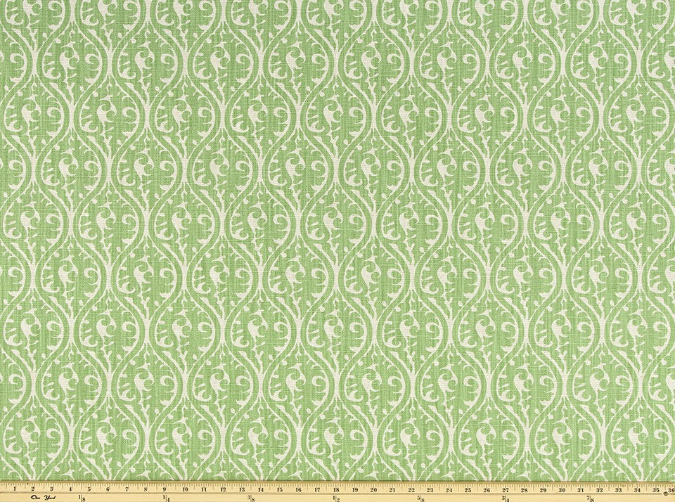 The ReBorn House TRH5935 Performance Fabric in Celery, colorway TRH5935.B, geometric in green and white
