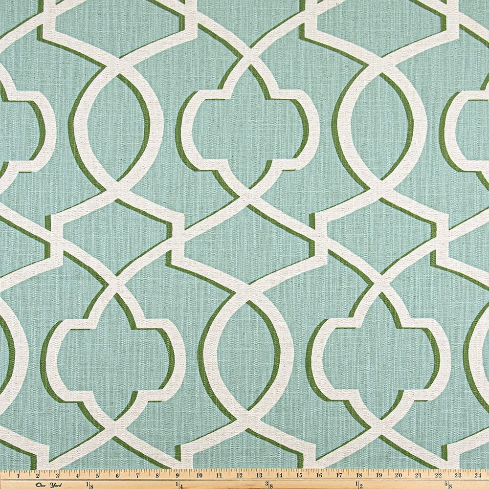 The ReBorn House TRH5937 Performance Fabric in Celery, colorway TRH5937.A, geometric in green and white