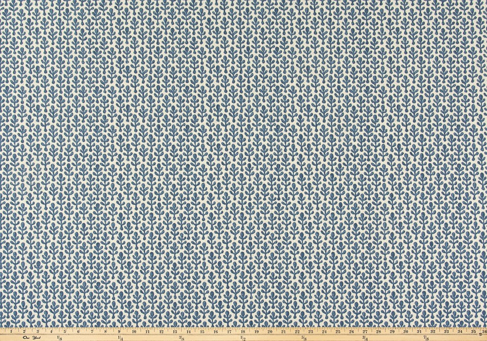 The ReBorn House TRH5938 Performance Fabric in Denim, colorway TRH5938.A, geometric in blue and grey