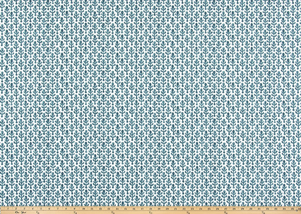 The ReBorn House TRH5939 Performance Fabric in Peacock, colorway TRH5939.A, geometric in teal and white