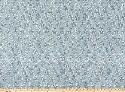The ReBorn House TRH5941 Performance Fabric in Denim, colorway TRH5941.A, geometric in blue and grey