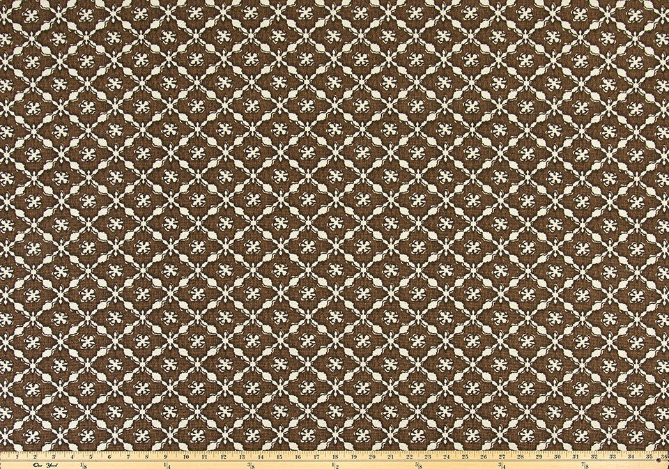 The ReBorn House TRH5947 Performance Fabric in Walnut, colorway TRH5947.A, geometric in brown and neutral