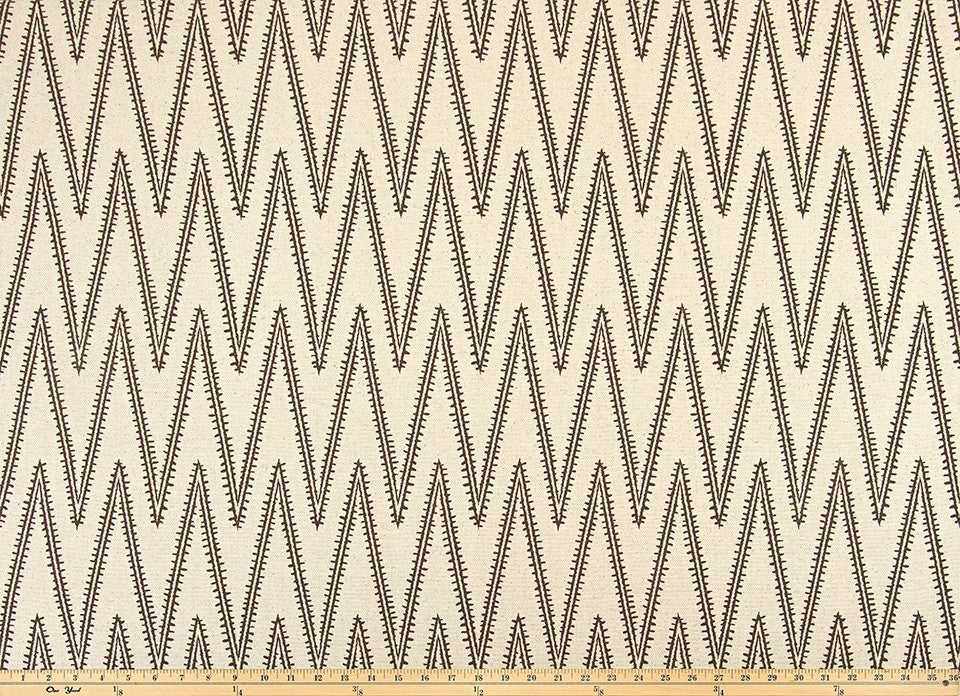 The ReBorn House TRH5950 Performance Fabric in Walnut, colorway TRH5950.A, herringbone in brown and neutral