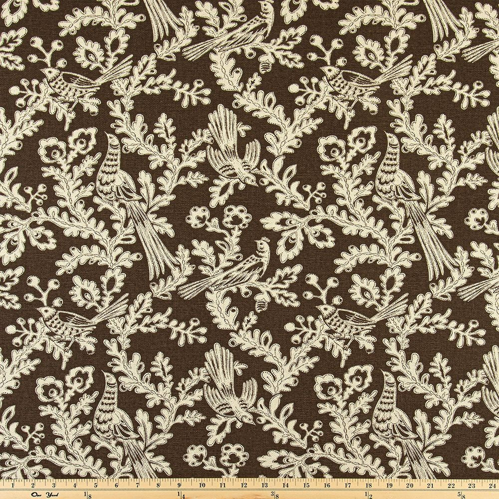 The ReBorn House TRH5951 Performance Fabric in Walnut, colorway TRH5951.A, botanical in brown and neutral
