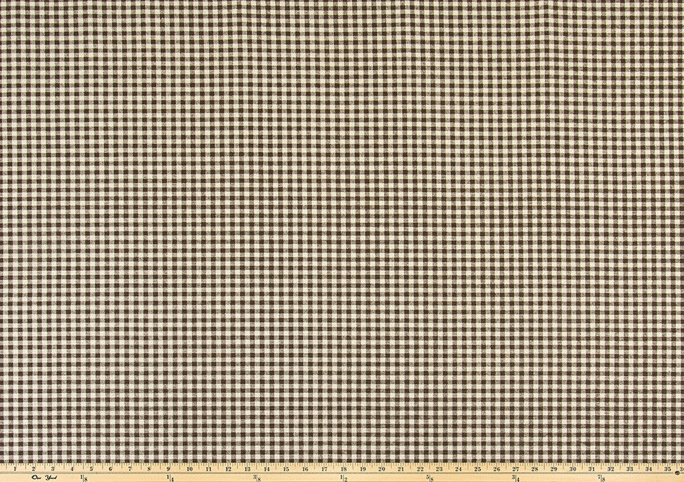 The ReBorn House TRH5956 Performance Fabric in Walnut, colorway TRH5956.A, plaid in brown and neutral