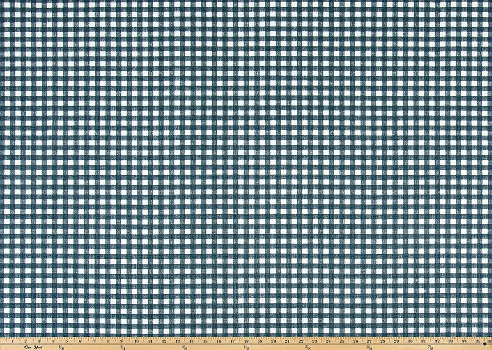 The ReBorn House TRH5967 Performance Fabric in Blue Haze, colorway TRH5967.A, plaid in blue and grey