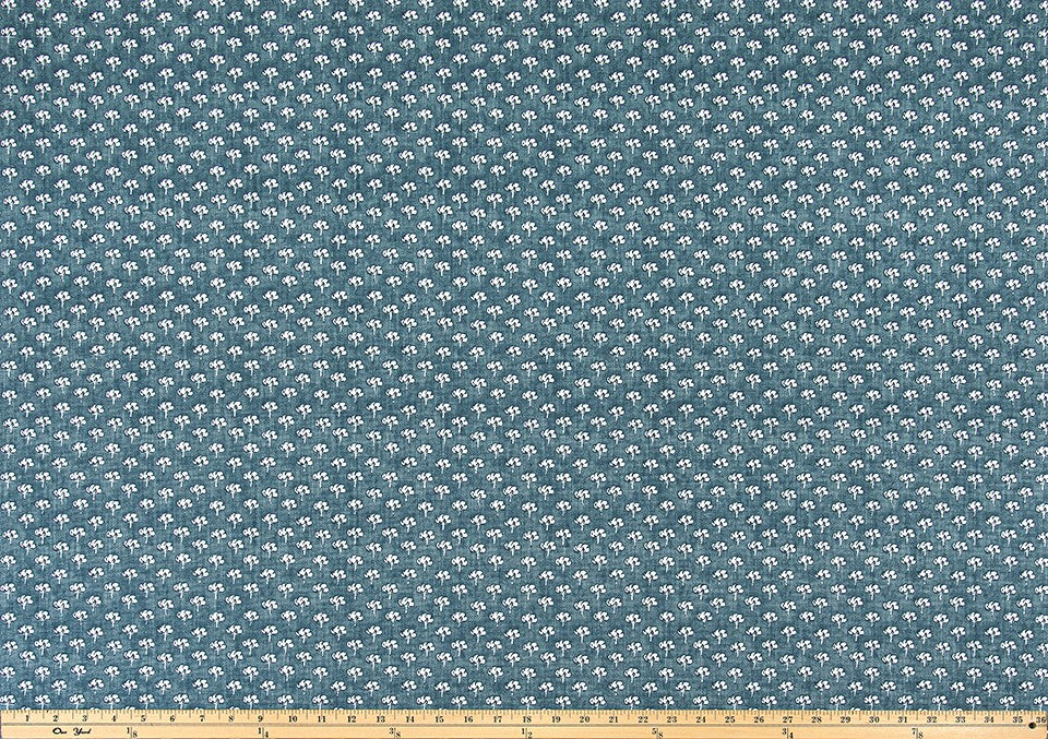 The ReBorn House TRH5973 Performance Fabric in Blue Haze, colorway TRH5973.A, geometric in blue and grey