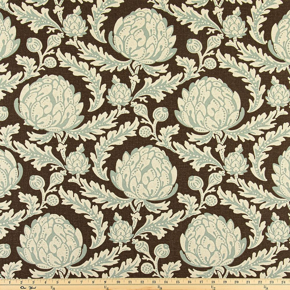 The ReBorn House TRH5976 Performance Fabric in Walnut, colorway TRH5976.A, botanical in brown and neutral