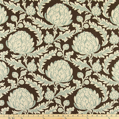 The ReBorn House TRH5976 Performance Fabric in Walnut, colorway TRH5976.A, botanical in brown and neutral