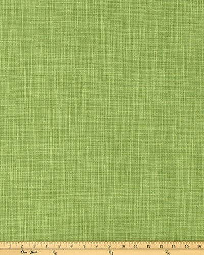 The ReBorn House TRH5979 Performance Fabric in Grass Green, colorway TRH5979.B, shown with a yardstick for scale