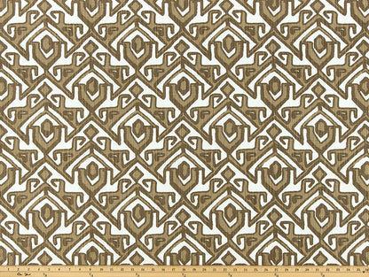 The ReBorn House TRH5984 Performance Fabric in Camel, colorway TRH5984.B, geometric in neutral and brown
