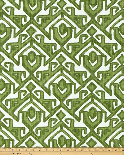 The ReBorn House TRH5984 Performance Fabric in Grass Green, colorway TRH5984.C, shown with a yardstick for scale