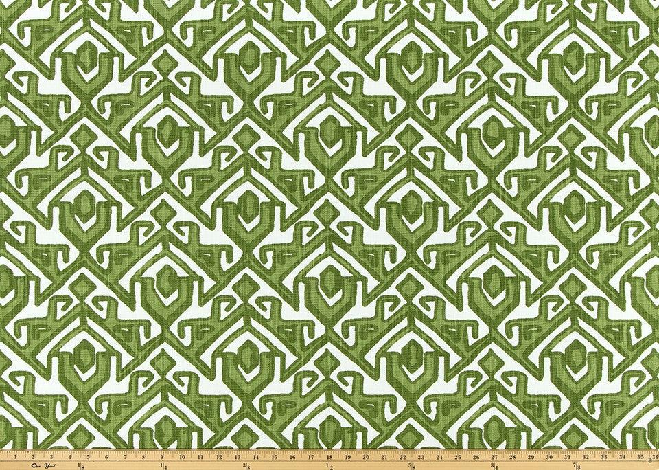 The ReBorn House TRH5984 Performance Fabric in Grass Green, colorway TRH5984.C, geometric in green and white