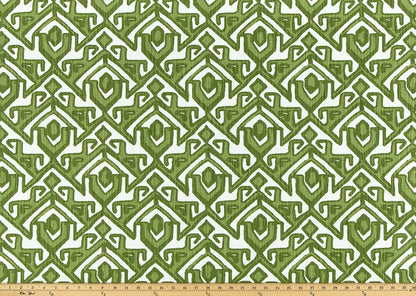The ReBorn House TRH5984 Performance Fabric in Grass Green, colorway TRH5984.C, geometric in green and white