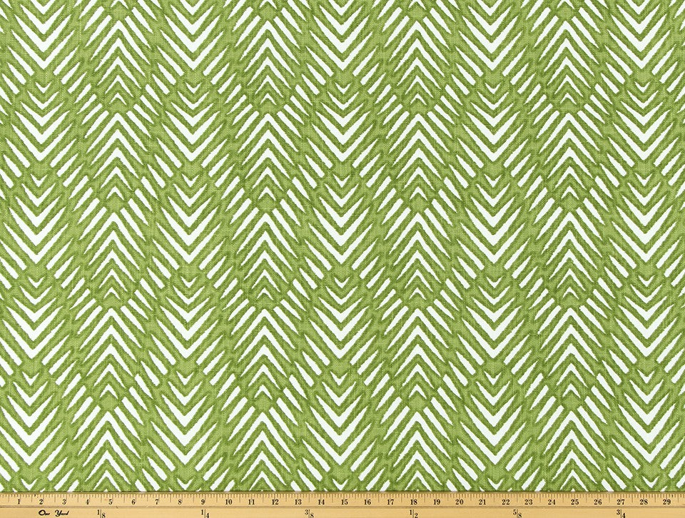 The ReBorn House TRH5985 Performance Fabric in Grass Green, colorway TRH5985.C, herringbone in green and white