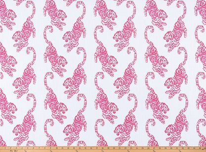 The ReBorn House TRH5987 Performance Fabric in Rose Pink, colorway TRH5987.B, animal in pink and white