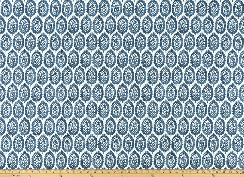 The ReBorn House TRH5990 Performance Fabric in Harbor Blue, colorway TRH5990.A, geometric in blue and white
